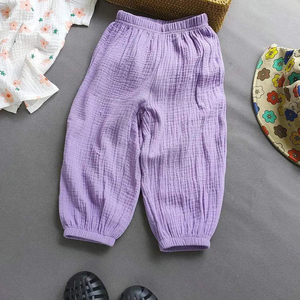 Summer Boys Girls Cotton Linen Harem Pants Casual Kids - ToylandEU
