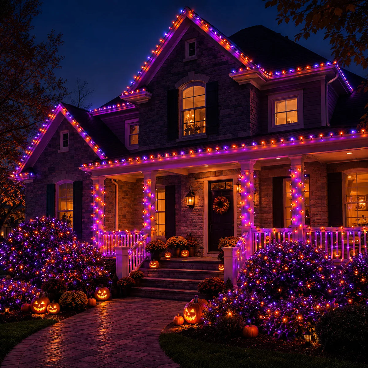 Halloween String Lights | 335 Ft 800 Led | Remote | Purple Orange Patio Decor