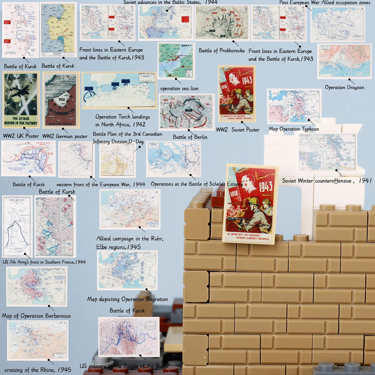 Building Bricks | WWII Western Front Theme | Printed Tile Terrain | Ages 8 Plus
