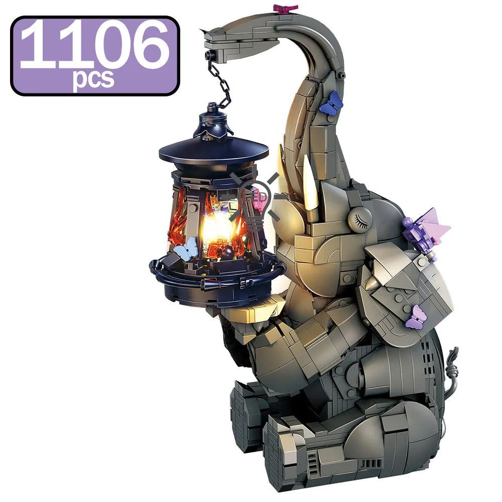 Elephant Blocks Set | 1106 Pcs Night Light | Toylandeu™