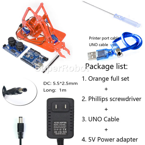 DIY 4-Degree-of-Freedom Acrylic Robot Arm Kit ToylandEU.com Toyland EU