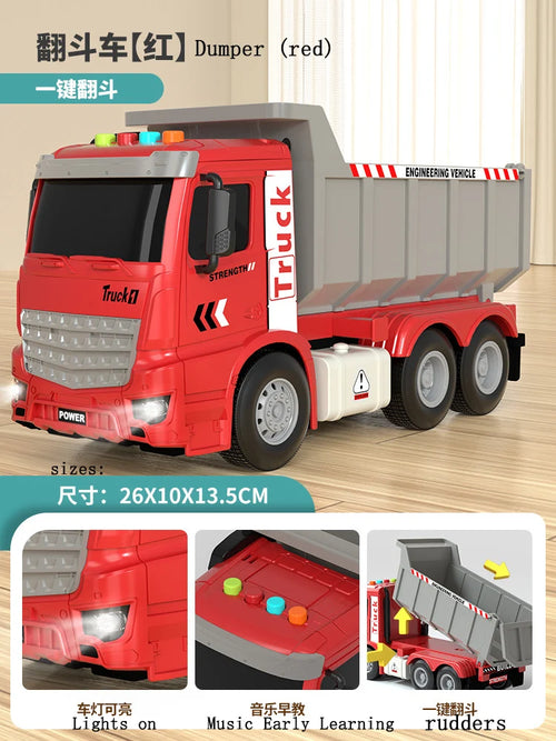 Large Engineering Mixer Truck Simulation Toy Set for Boys ToylandEU.com Toyland EU