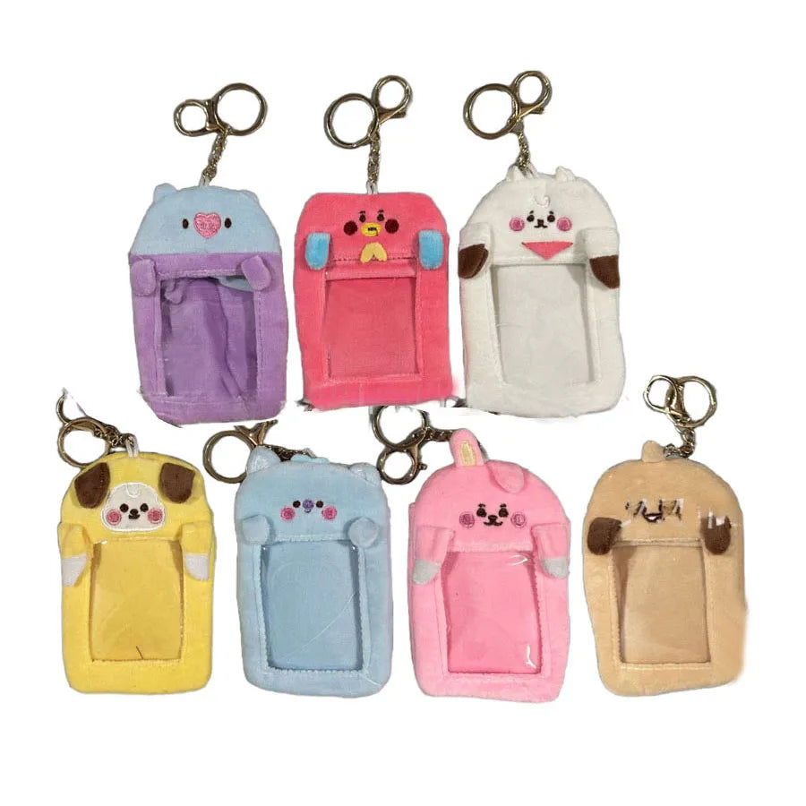 Set of 21 Cute Animal Plush Keychains With Card Holders