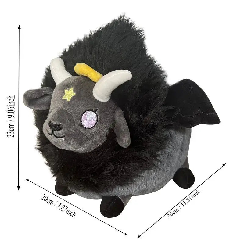 Adorable Kawaii Baphomet Plush Sheep Pillow with Wings for Cozy Decor