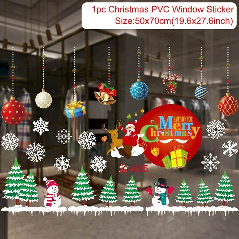 Premium Window Stickers Merry Christmas Theme For Kids Room - ToylandEU