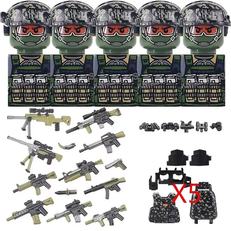 Military Special Forces MOC Building Block German KSK Special Forces Soldier Figure SWAT Army Gun Waffen Vest Backpack Brick Toy - ToylandEU