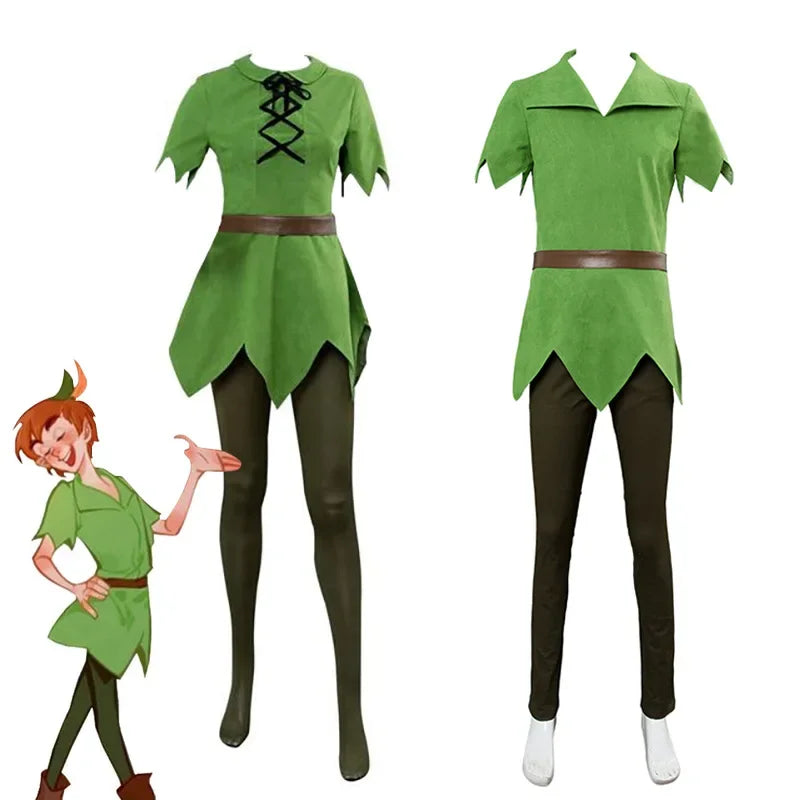 Neverland Fantasy Peter Pan Cosplay Costume Set - Perfect for Halloween and Carnivals