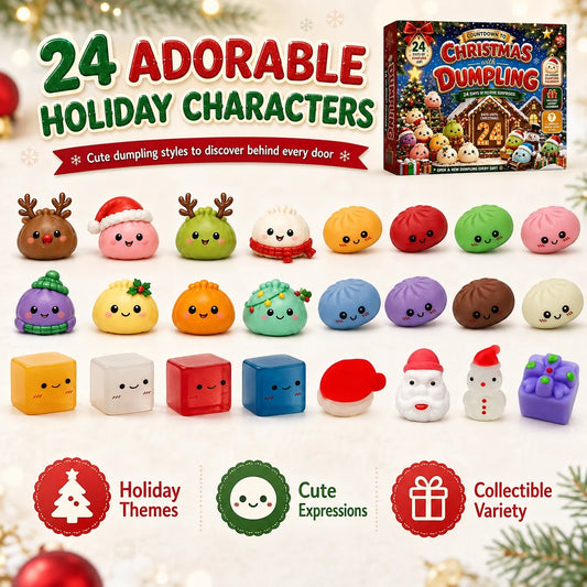 Advent Calendar | 2026 24 Day Dumpling Squishies | Mystery Box Slow Rising Toys | Sensory Fidget Holiday Gift