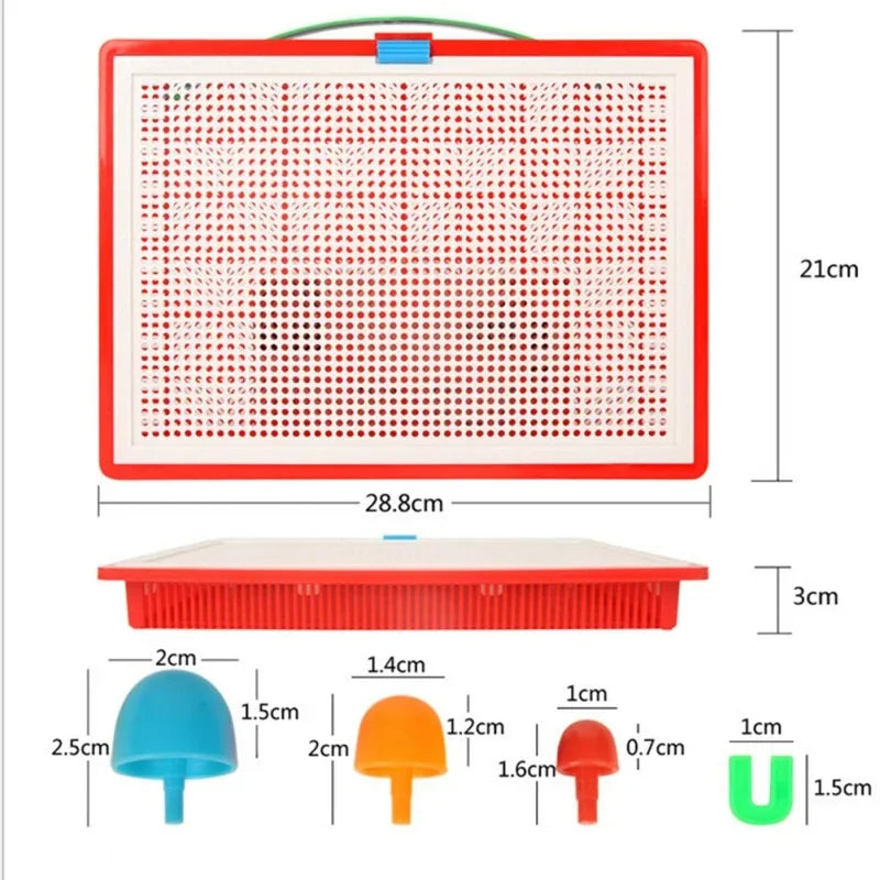 296-Piece 3D Mushroom Nail Puzzle Blocks - Fun Montessori Learning Toy