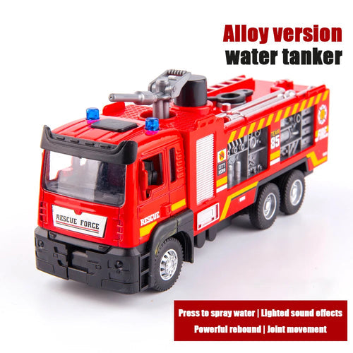 Alloy Fire Truck with Water-Spraying Sound and Light ToylandEU.com Toyland EU