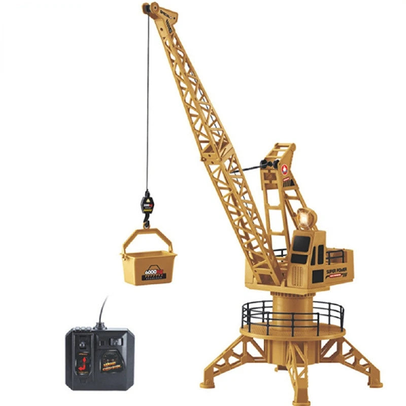 Kids' 6-Channel Radio Remote Engineering Crane with Light and Sound Effects - ToylandEU