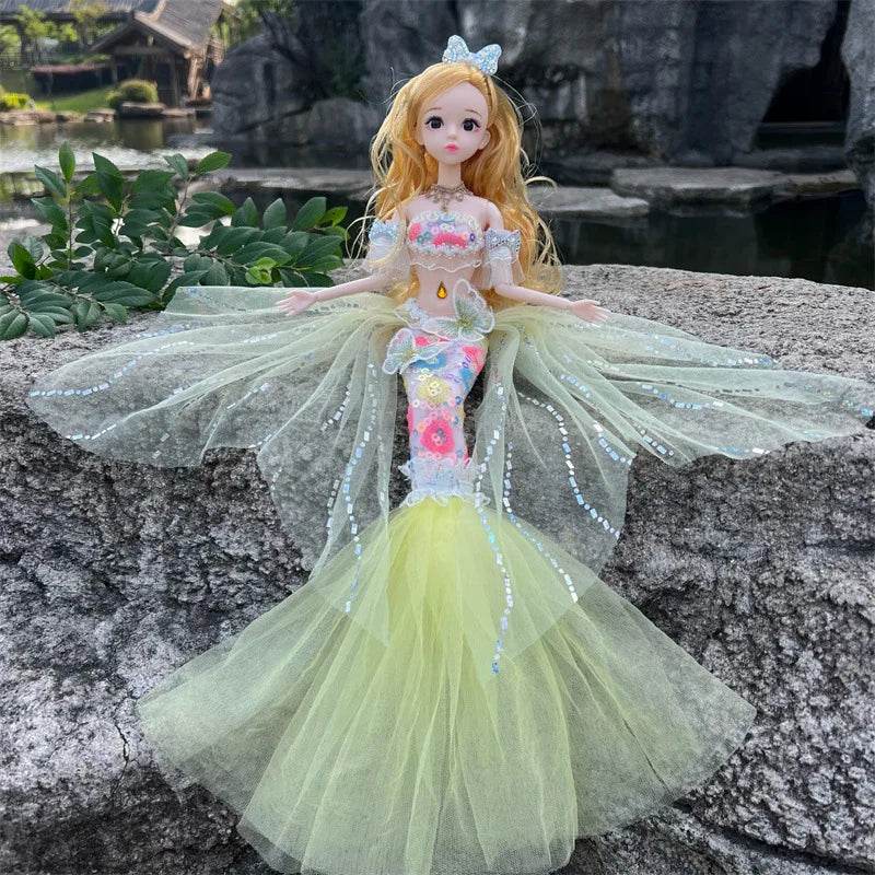 45cm Mermaid Doll Girl Toy Blue Eyes Princess Wedding Dress - ToylandEU