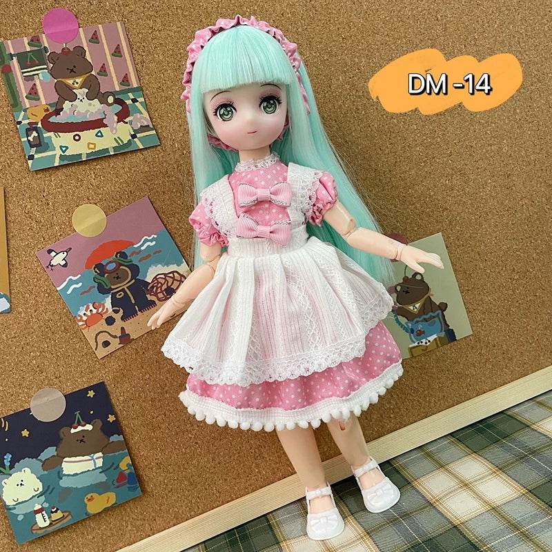 Bjd Dolls 30cm Anime Doll Full Set 1/6 Bjd Movable Body - ToylandEU