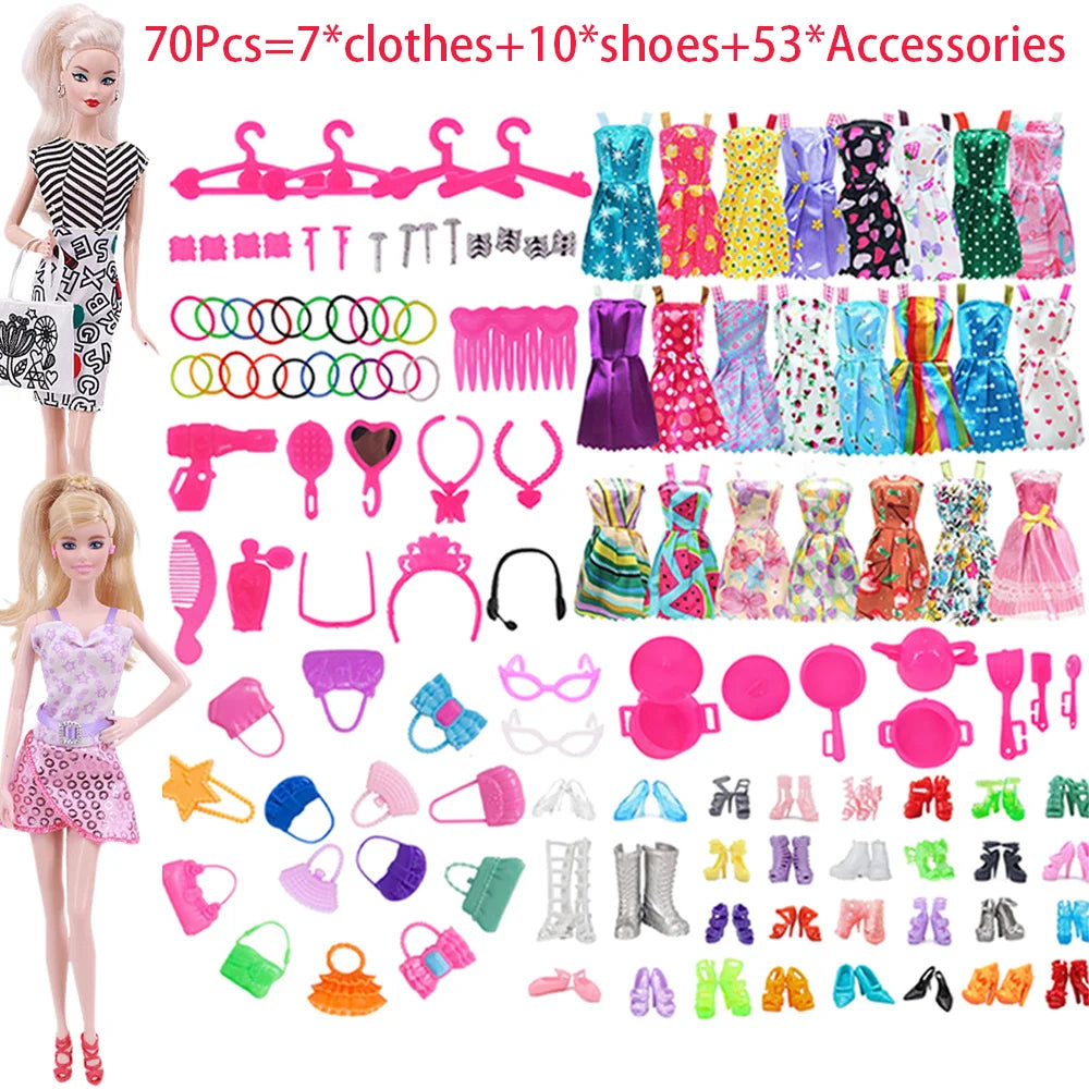 Complete 30cm Doll Accessories Set With Clothes Shoes Jewelry