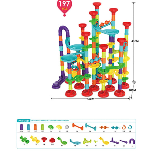 Marble Maze Building Blocks Set - DIY 3D Track Racing Game for Kids ToylandEU.com Toyland EU