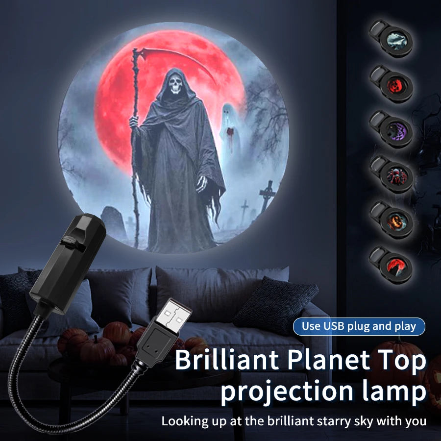 Usb Projection Lamp | Switchable Patterns | Planet Theme | Travel Party Decor