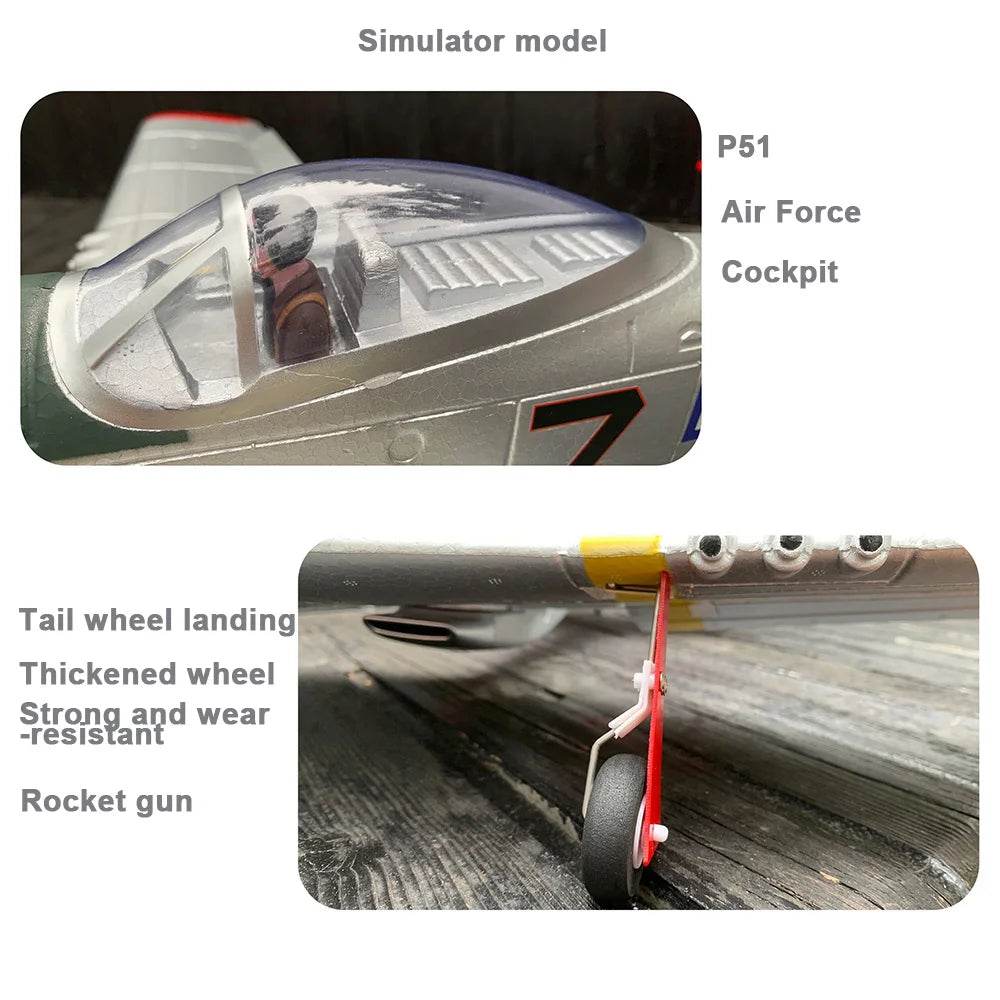 750MM 29.5 Inch Large Remote Control P51 P51D Mustang RC Plane - ToylandEU