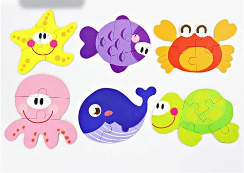 Wooden 3D Puzzle | Cartoon Animal Traffic Theme | Montessori Toy | Ages 3-12