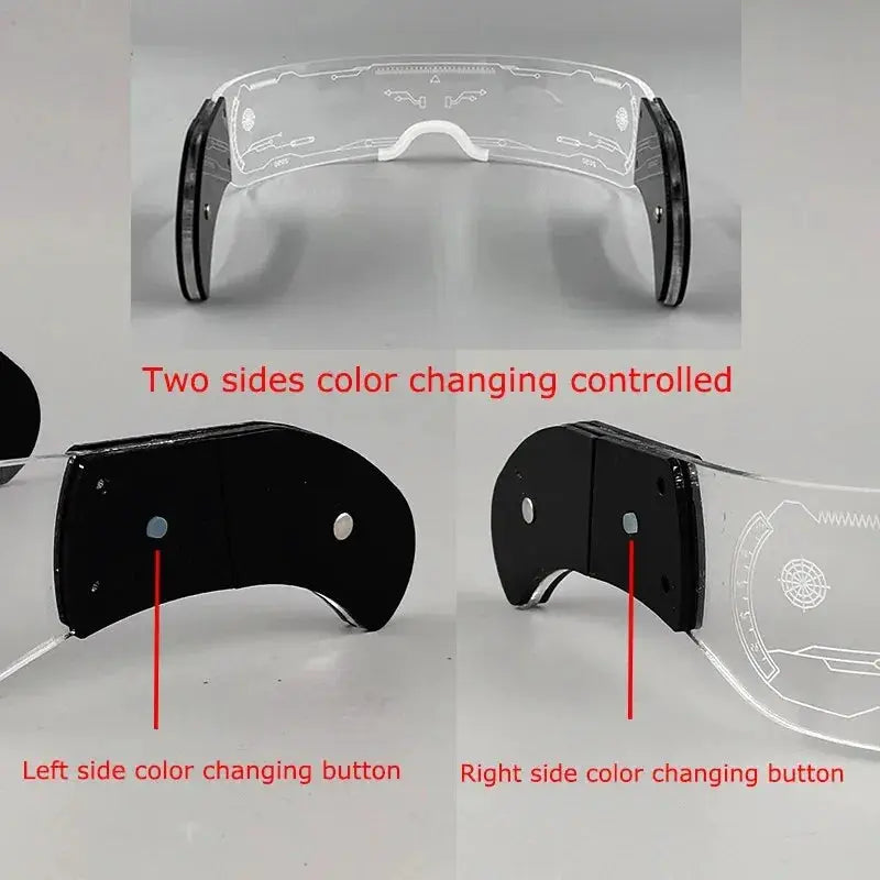 Cool Cyberpunk Visor Glasses LED light up Glasses Luminous futuristic glasses Rave Outfit for Festival Season Party props - ToylandEU