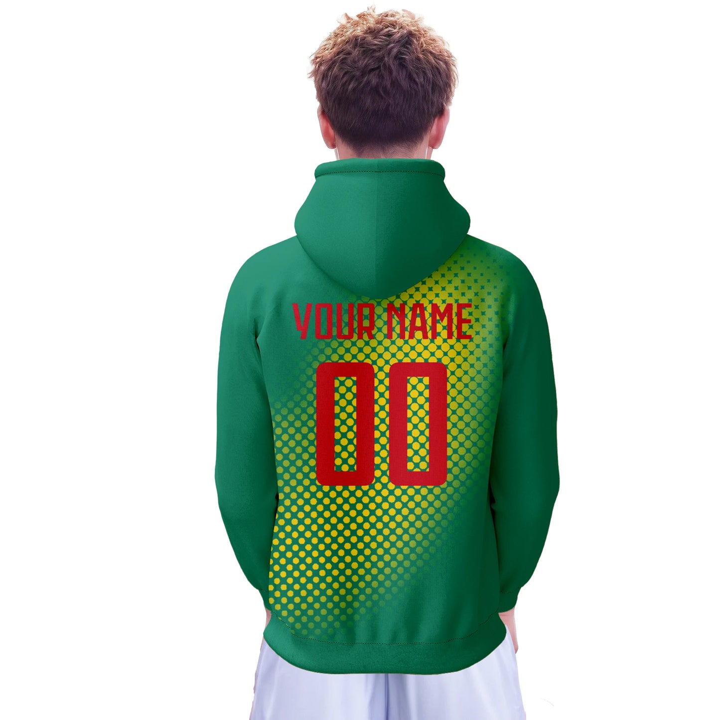 Customizable Cameroon Soccer Team Pullover Hoodie - Personalized Name & Number Sweatshirt for Men, Women, and Youth (S-5XL)