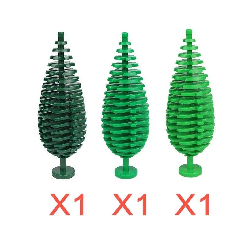 MOC City Plant Building Blocks Accessories Flower Leaves Prickly Shrubs Pine Green Grass Clover Orange Tree Mini DIY Toys F026 - ToylandEU