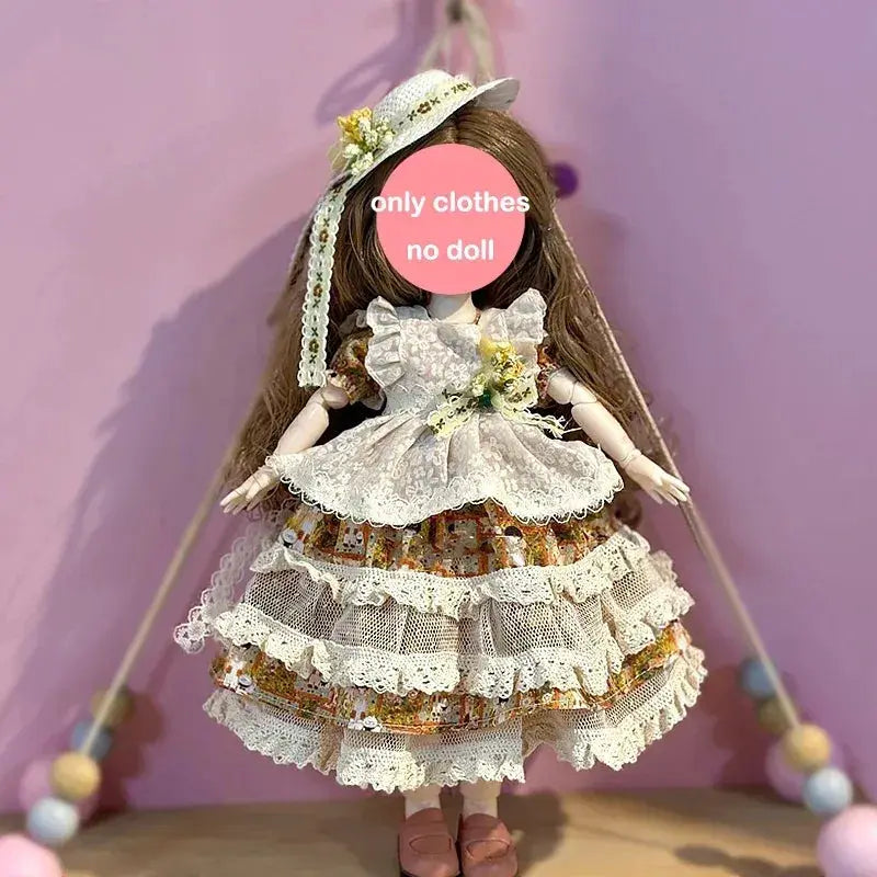 Lolita Doll Multi Layer Cake Skirt For One Sixth BJD - ToylandEU