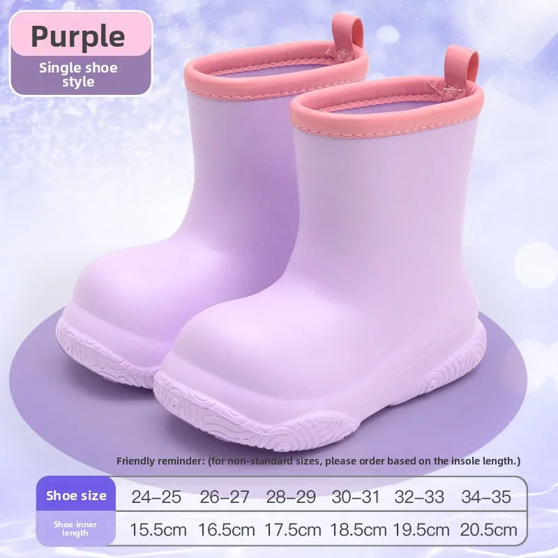 Kids Rain Boots | Waterproof | Eva Soft Sole | Boys Girls Ages 4-6