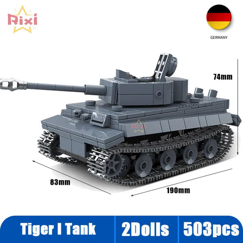 WW2 Military Tanks Building Block Set - Panther & Sherman Models for Children 6+ ToylandEU.com Toyland EU