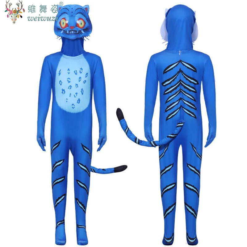 Kids Cosplay Costume | Tiger Animal Suit | Polyester Blend | Boys Girls Set