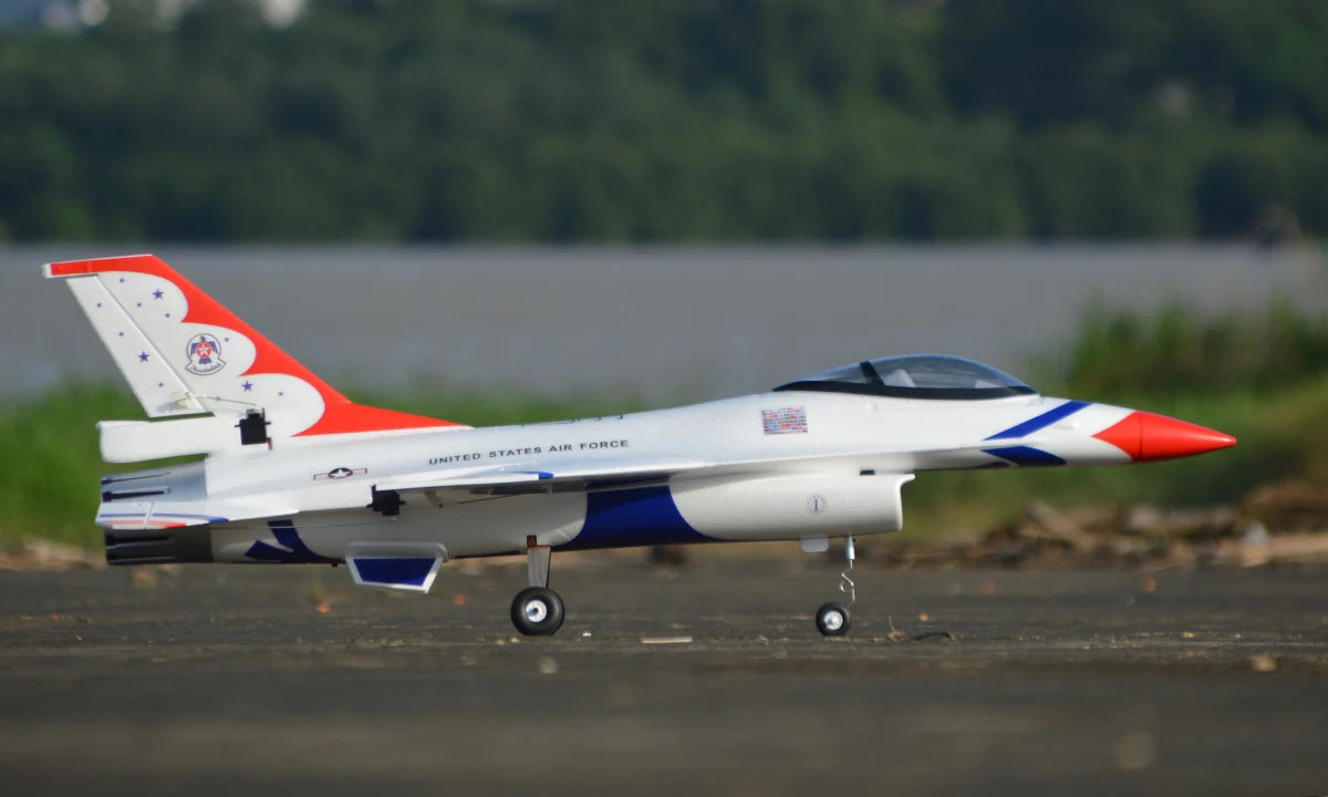 RC FLIIT F16 Fighting Falcon 70mm EDF RC Jet Airplane Model - Thunderbird Edition