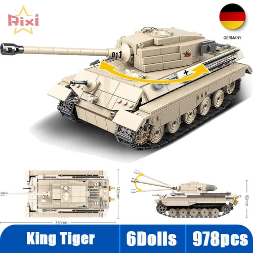 WW2 Military Tanks Building Block Set - Panther & Sherman Models for Children 6+ ToylandEU.com Toyland EU