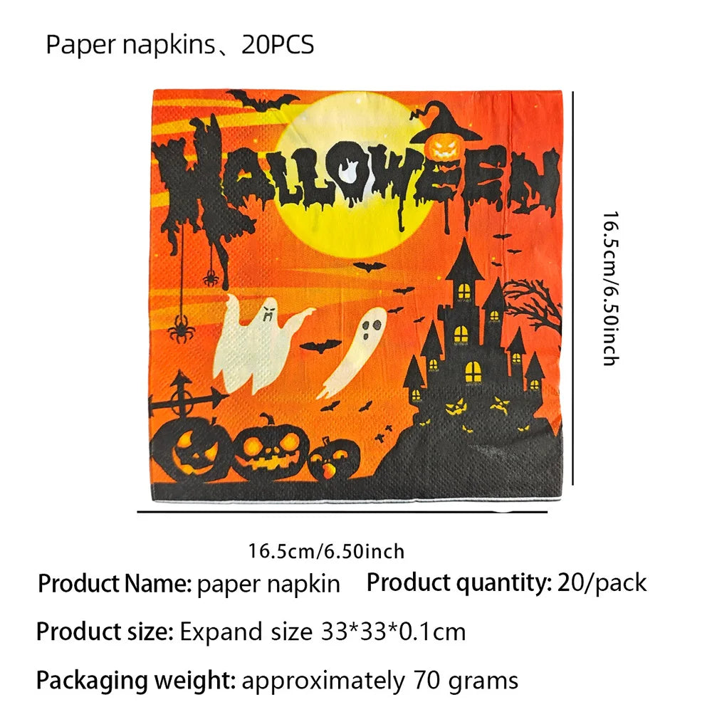 Halloween Party Tableware | Paper Disposable | Plates Cups | Birthday Decor