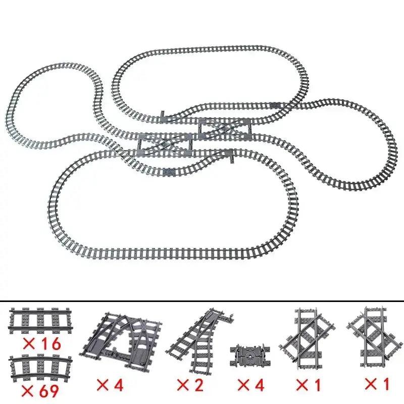 Lego Compatible Flexible Train Tracks Building Set For Kids - ToylandEU