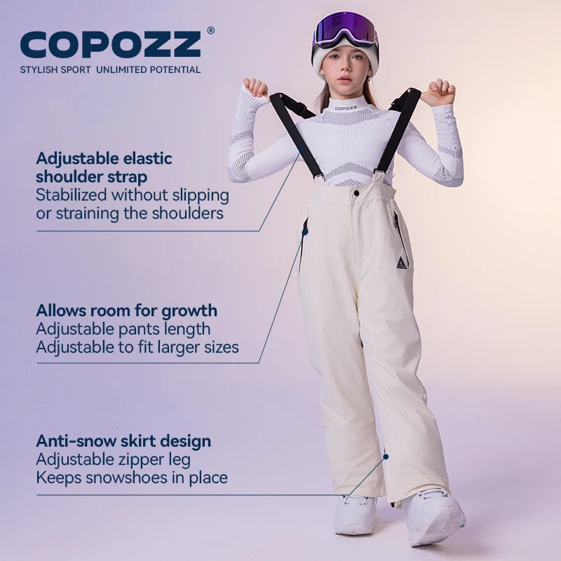 Kids Ski Pants | Windproof Waterproof | Polyester Fit | Boys Girls