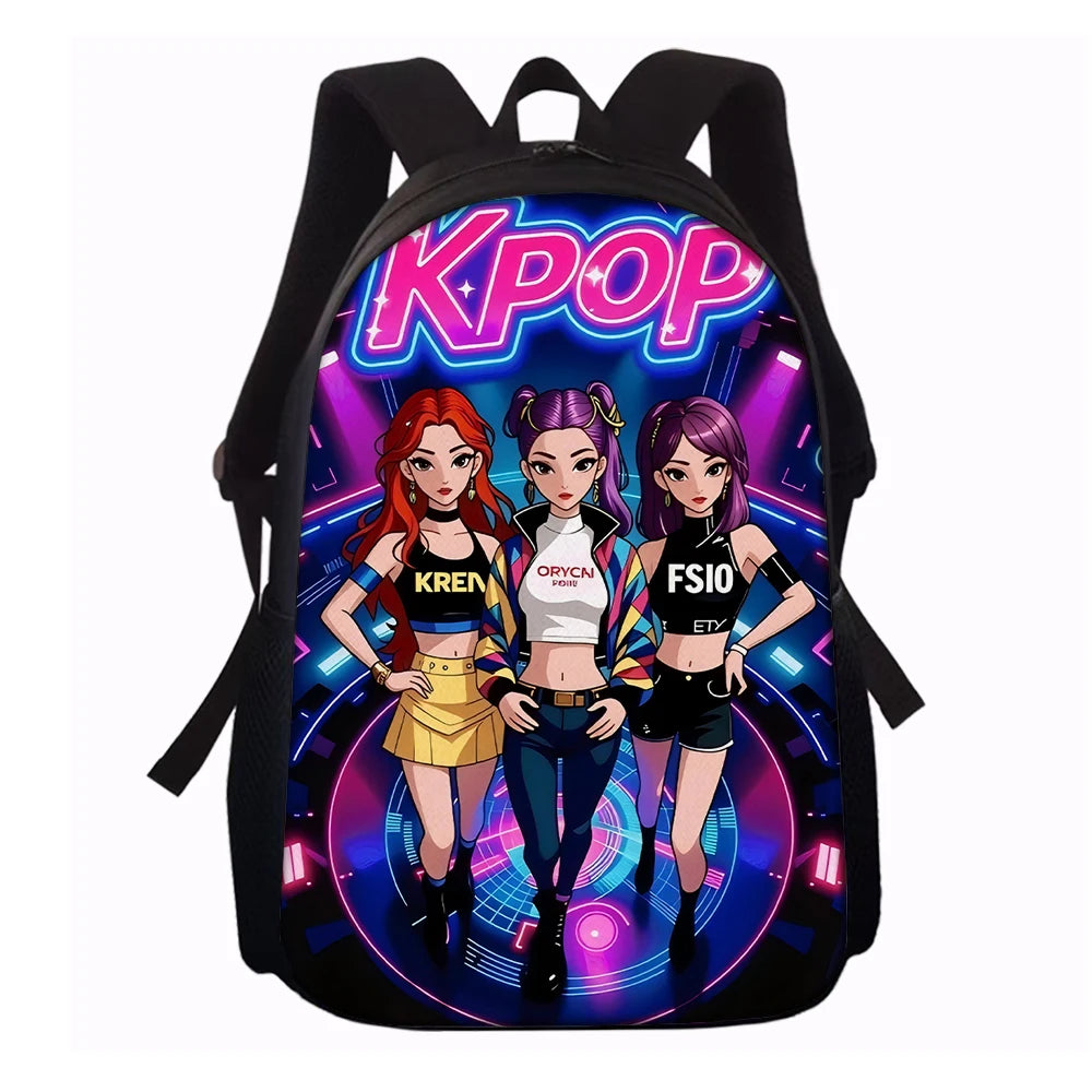 Kpop Group Print Backpack Set Lightweight Large Capacity School Bags