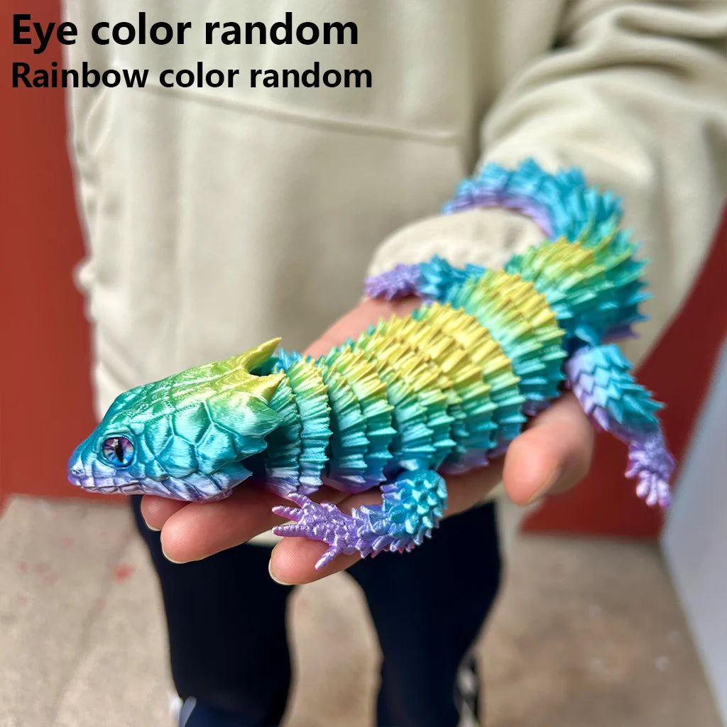 Vibrant 3D Printed Lizard Statue For Colorful Home Decor Gift
