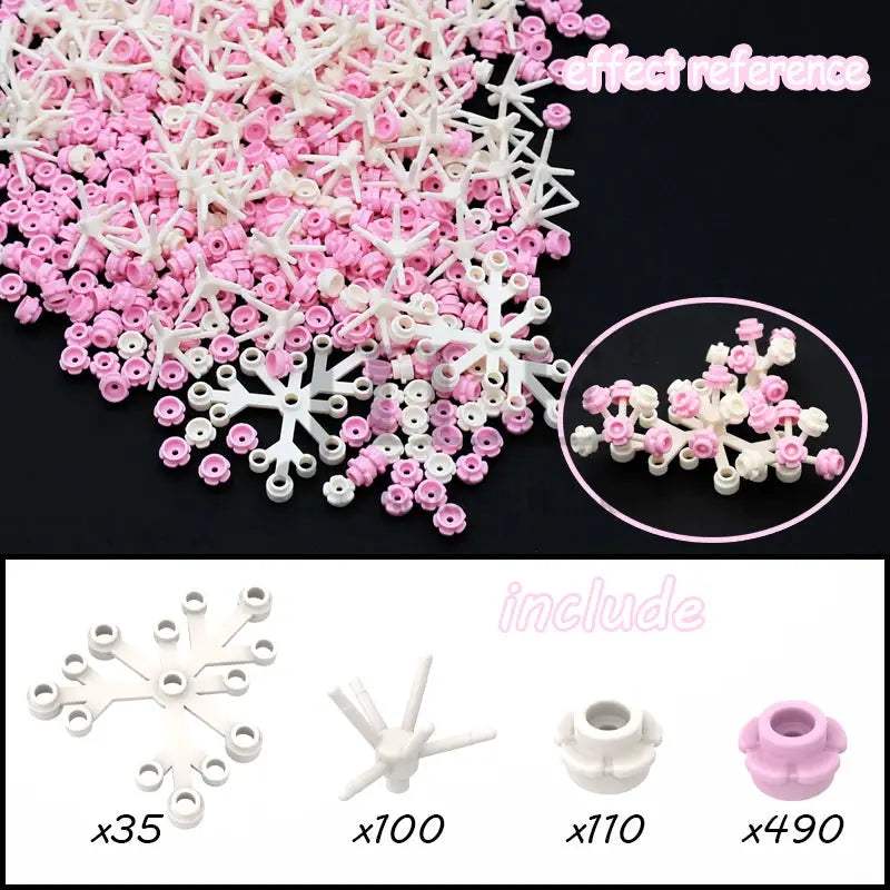 MOC Sakura Flower Stem Tree Building Blocks Set DIY Cherry Blossom Bricks Treehouse Model Decoration Toys 24866 19119 2417 2423 - ToylandEU