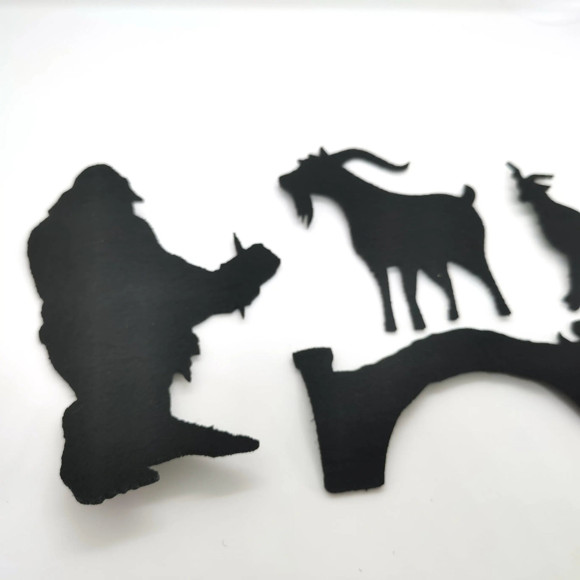 Interactive Three Billy Goats Gruff Shadow Puppet Game with Bamboo Stick for Children - ToylandEU