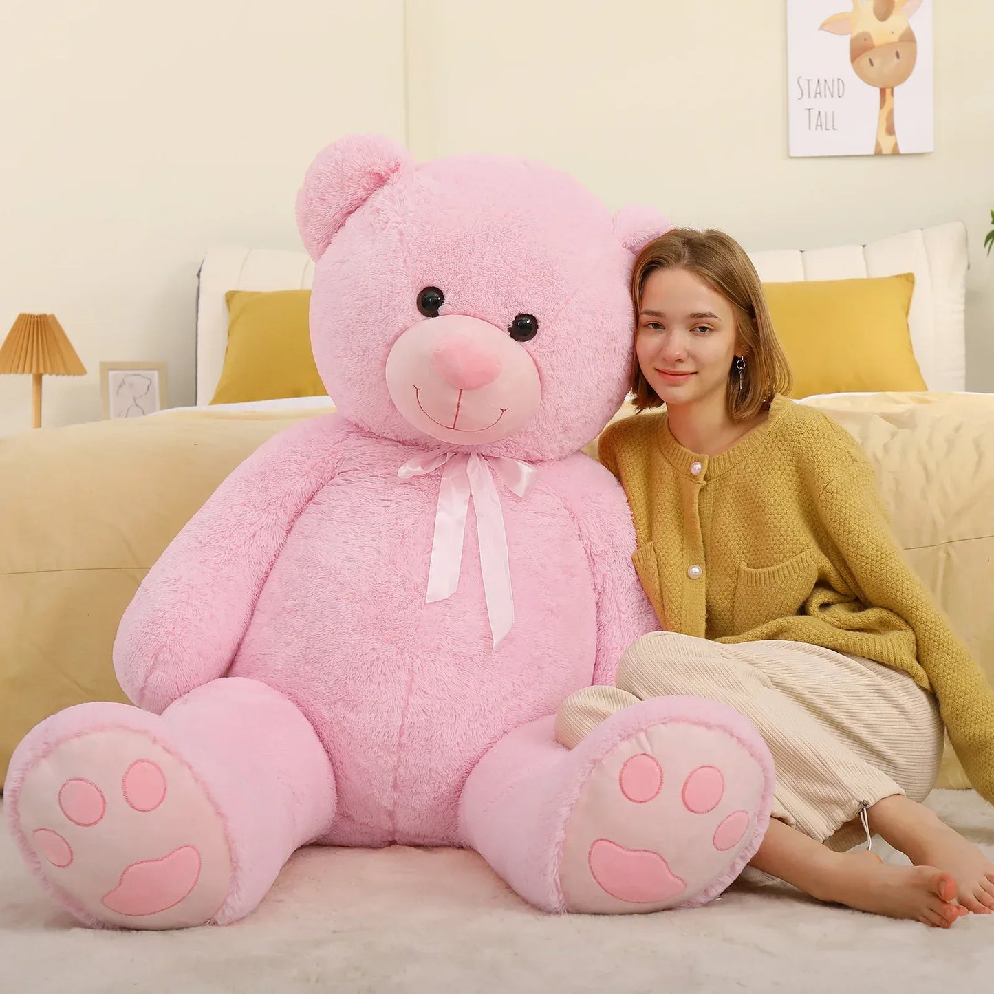 Giant Teddy Bear Pink Plush 5 Feet Tall Valentines Gift - ToylandEU