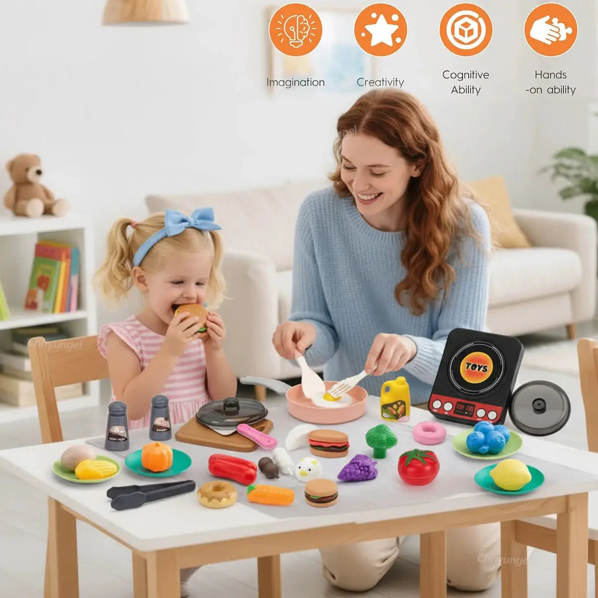 Kids Kitchen Toys Set 92/69/59 PCS Play Food with Pots Pans & Utensils Small Pretend Cooking Toys for Toddlers Girls Boys Gift - ToylandEU
