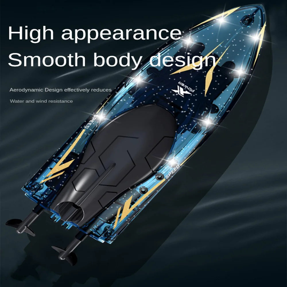 RC High Speed Racing Boat with 2.4G Remote Control and Waterproof Rechargeable Design