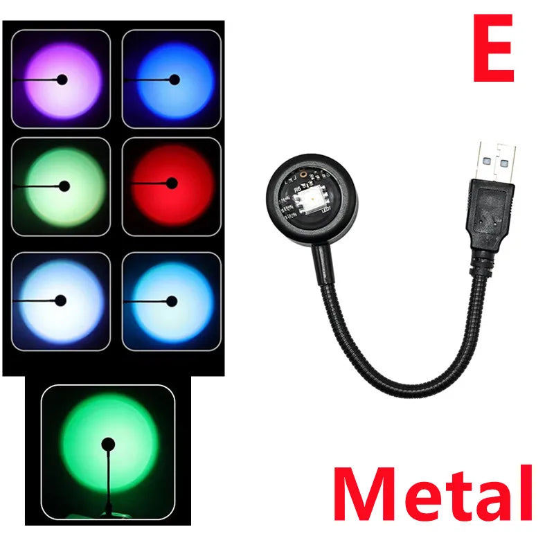 LED Sunset Lamp | USB Powered | Mushroom Design | Bedroom Decor