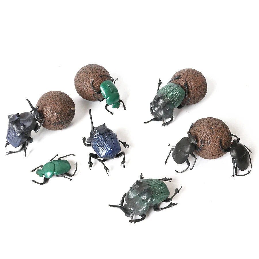 Realistic Insect Animals Figurines Set of Dung Beetle, Maratus Volans, Scorpion, Mantis - ToylandEU