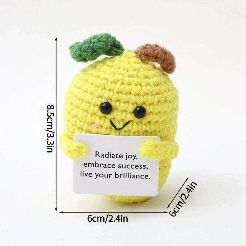 Funny Handmade Positive Energy Bee Doll With Card Home Room Decoration Crochet Knitting Shark Doll Ornament Christmas Party Gift - ToylandEU