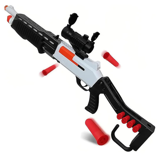 Foam Dart Blaster Shotgun | Double Barrel | Shell Ejecting | 60 Darts Included