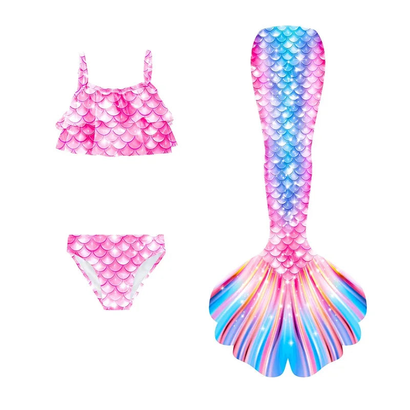 Mermaid Costume Set | Polyester Swimsuit | Women | One Size