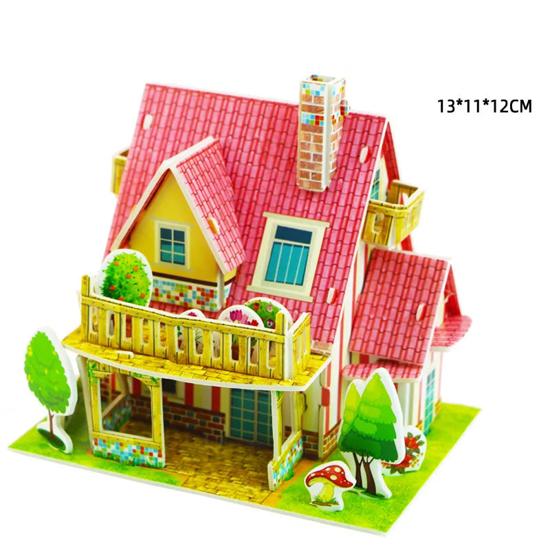 3D Puzzle | Villa House Castle Model | Cardboard Construction | Ages 6-14