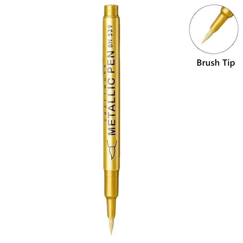 Metallic Paint Pens | Brush Tip Nib | Non Erasable Ink | 1 To 50 Pack