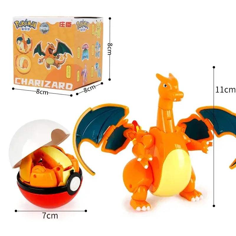 Pokemon Pokeball Anime Figures Toys, Pikachu Gengar Dragonite Snorlax Lapras Pocket Pokeball Toys - CLOUDANIMESTUDIO