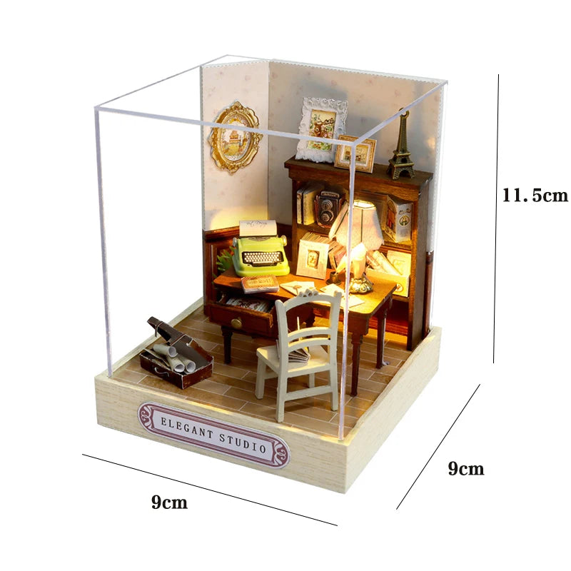 DIY Book Nook Kit | LED Light Included | European Scene | Dollhouse Insert